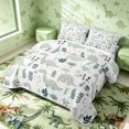 thumbnail image 3 of Manfei Dreamy Watercolor Dino Animals Twin Quilt Set,Cute Floral Twin Coverlet Set,White Gray,2 Pieces,1 Bedspread and 1 Pillowcase, 3 of 7