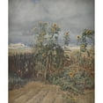 thumbnail image 2 of Thorvald Niss 12x14 Gold Ornate Wood Frame and Double Matted Museum Art Print Titled - Sunflowers on a Beach (1893), 2 of 4