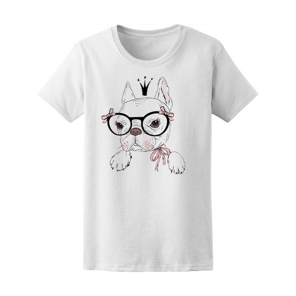 Cute French Bulldog Princess T-Shirt Women -Image by Shutterstock, Female XX-Large