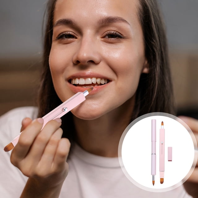 Raindrops 2pcs Lip Brush Compact Design Comfortable Makeup Experience for Makeup Enthusiasts