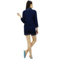 thumbnail image 2 of Bimba Button-Down Shirt With Elastic Waist Shorts 2 Pcs Full Sleeve Night Wear Set, 2 of 11