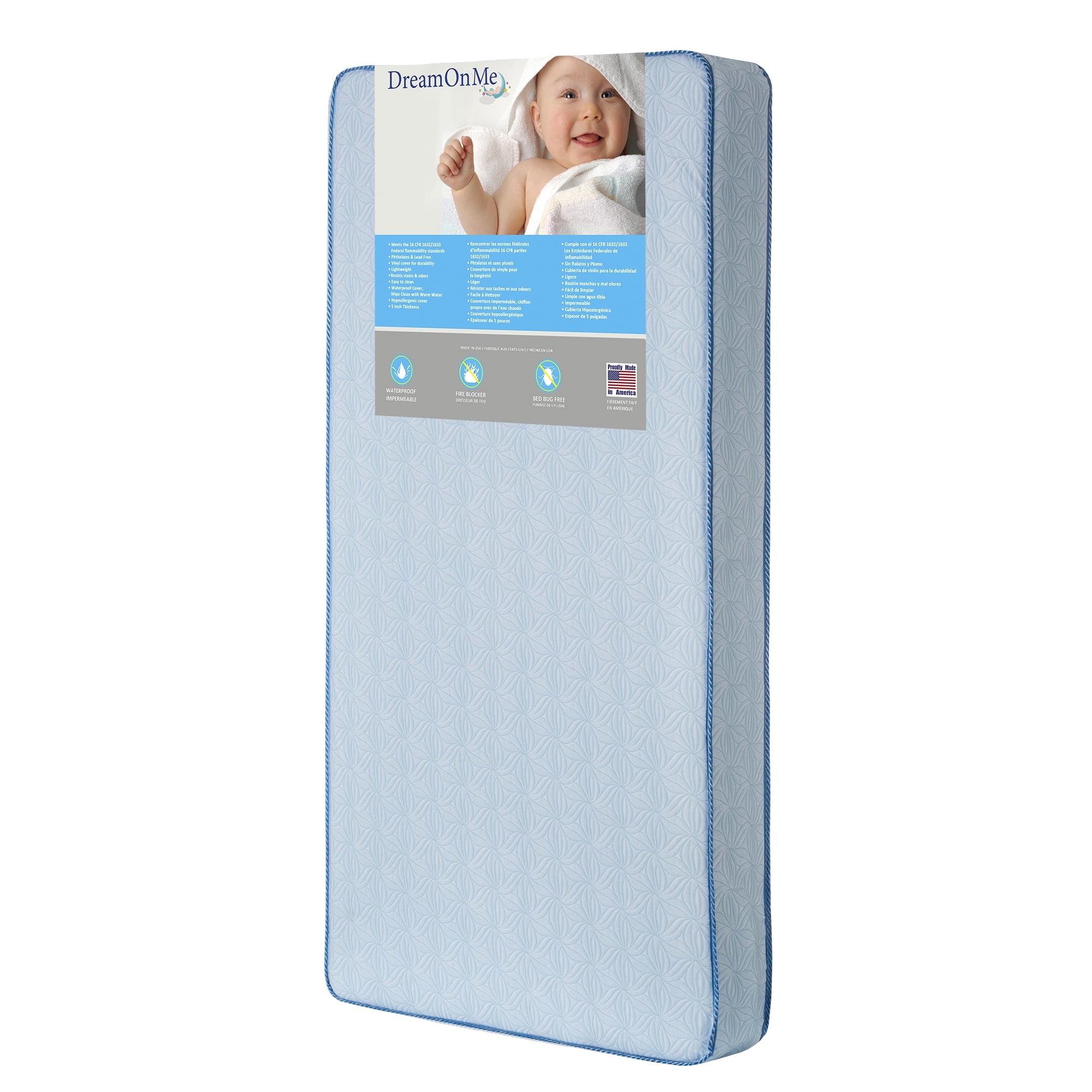 Photo 1 of Dream On Me Moonlight Crib and Toddler 130 Coil Mattress
52x28x6 Inch
