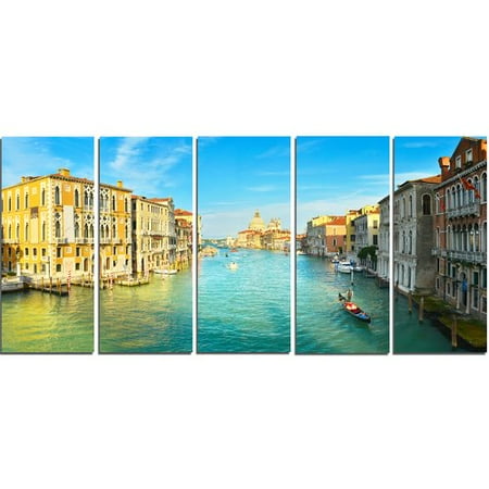 - Design Art Vibrant Evening Venice Italy 5 Piece Wall Art on Wrapped Canvas Set