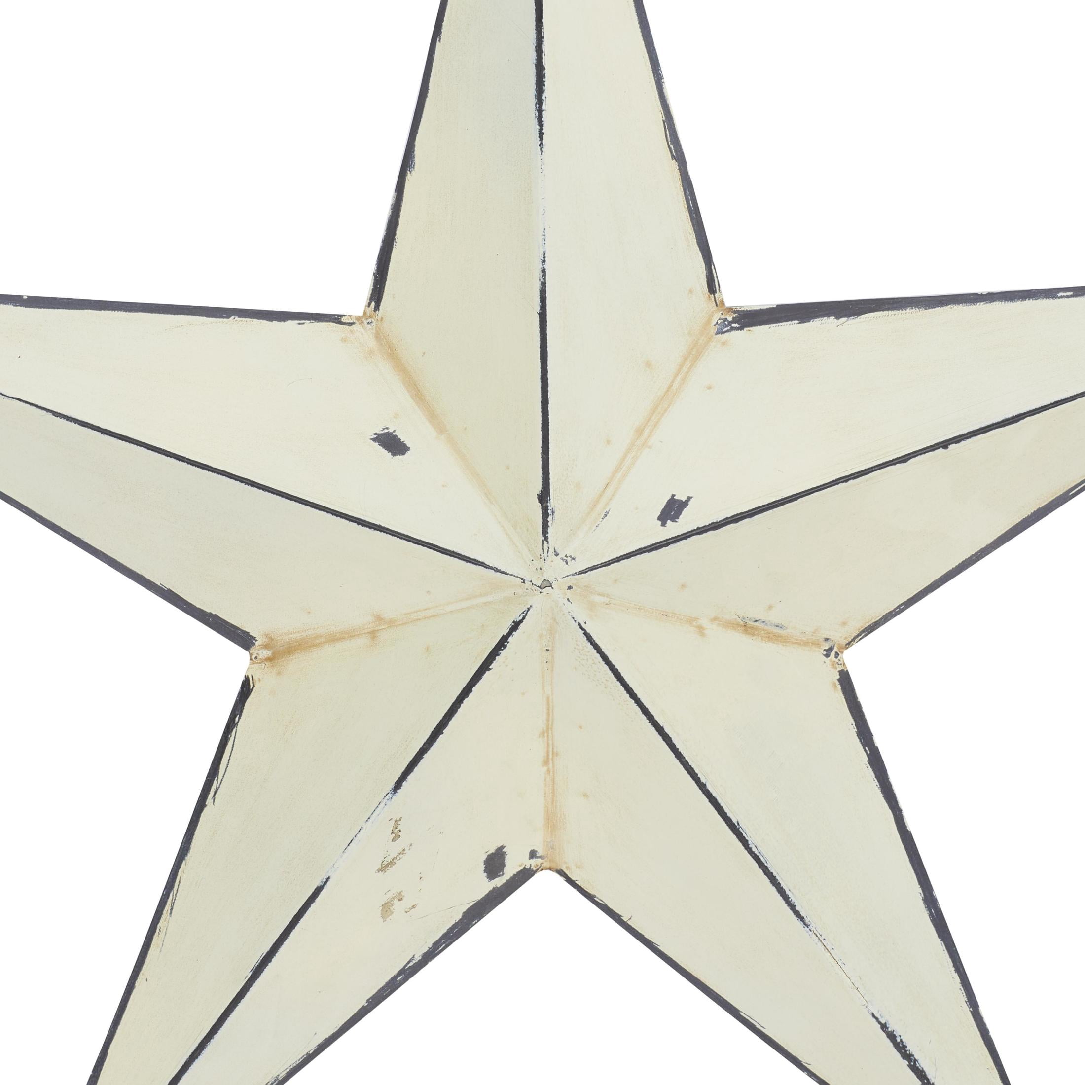 DecMode Cream Metal Star Wall Decor (3 Count)