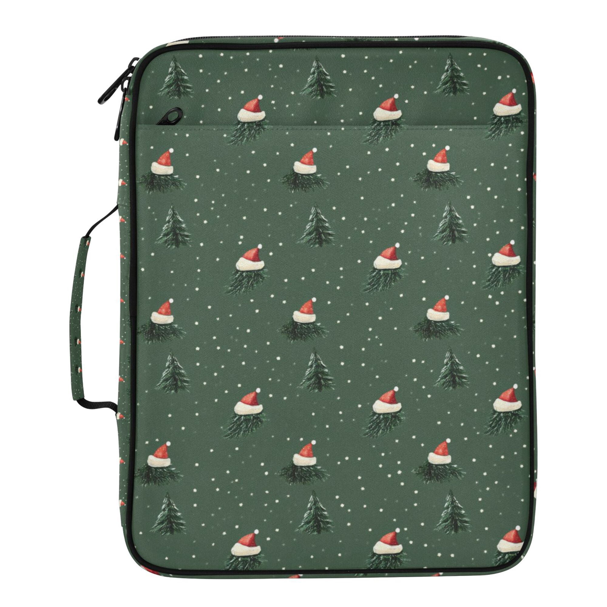 FORMRS Accordion File Folder A4 Size 7-Pocket Expanding Document Organizer Bag with 3 Ring Binder, Christmas Forest