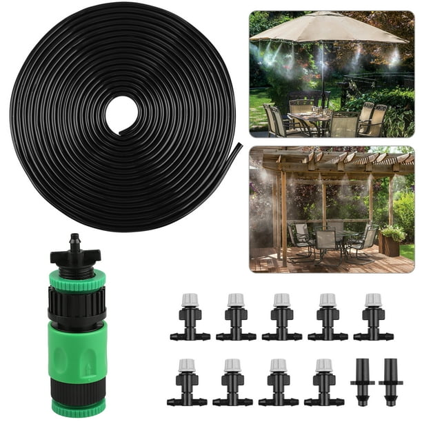 TSV 33ft Water Drip Mist Irrigation Kits 1/4" Hose Distribution Tubing