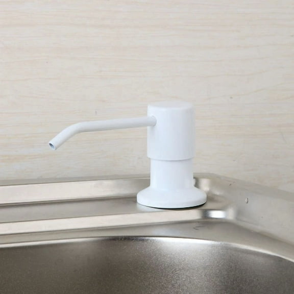 Us Deck Mount 300Ml White Press Head Kitchen Sink Liquid Soap Dispenser Bottle