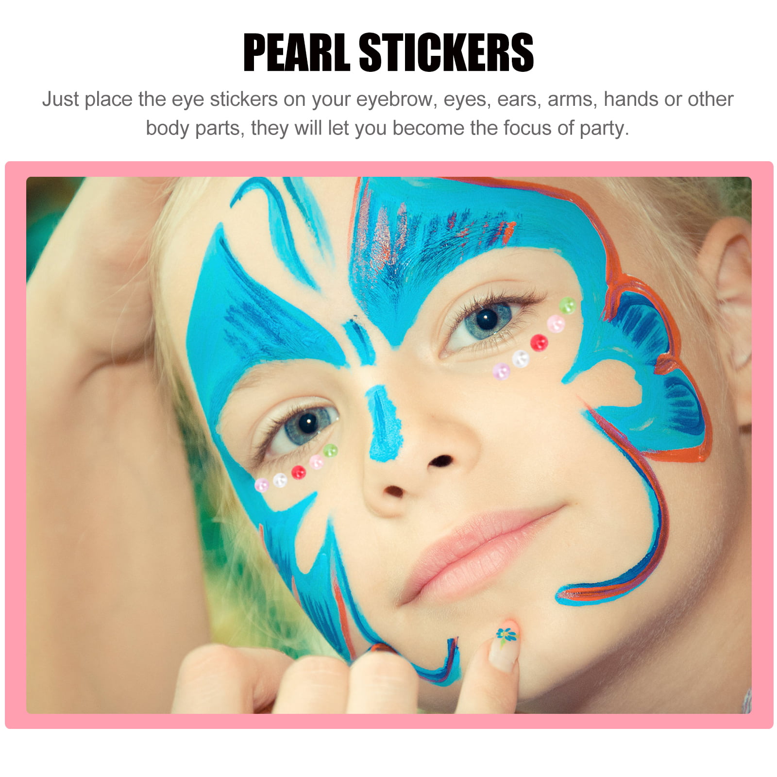  EXCEART 16 Sheets Face Pearl Sticker Eyebrow Stickers