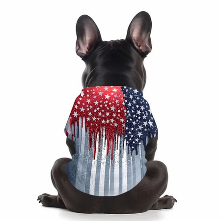 Chihuahua Clothes Dog Outfits for Small Dogs 4Th of July Party Attire Slim Cut Pet Shirt Red White Blue Patriotic Apparel (Sky Blue 4XL)