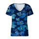 thumbnail image 4 of Moda Mujer Cuello en V Manga corta Impresión Jersey Blusas sueltas Tops Camiseta OAVQHLG3B Store lin121212, 4 of 4