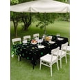 thumbnail image 3 of Outdoor Tablecloth with Umbrella Hole and Zipper, St. Patrick's Day Rectangle Table Cloth 54x80 Inch Waterproof Tablecloth, Spring Lucky Shamrocks Leaves Black Picnic Table Cover for Patio Camping, 3 of 7