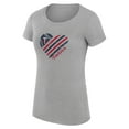 thumbnail image 2 of Women's G-III 4Her by Carl Banks  Heather Gray Minnesota Twins Super-Slim Fit Lightweight Heart Graphic T-Shirt, 2 of 5