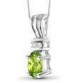 thumbnail image 3 of JewelersClub 1/2 Carat T.G.W. Peridot And White Diamond Accent Sterling Silver Pendant,18", 3 of 4