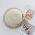thumbnail image 5 of Karymi Kentucky Derby Hats for Women Two-Tone Crochet Straw Bucket Hat, Contrast Scalloped Brim with Linen Bowknot Ribbon, Protection Sun Summer Beach Hat Derby Hats for Women, 5 of 8