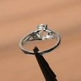 thumbnail image 3 of anniversary ring March birthstone oval cut gemstone sterling silver engagement ring for women, 3 of 4