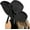Black, variant on Womens Floppy Summer Sun Beach Straw Hat, Foldable Wide Brim Hats with Bowknot UPF50