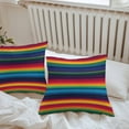 thumbnail image 4 of Colorful Mexican Outdoor Pillow Covers Set of 2 Striped Modern Horizontal Stripes Waterproof Throw Pillow Case Decorative Square Cushion Cover for Patio Couch Garden Balcony, 18"x18", 4 of 9