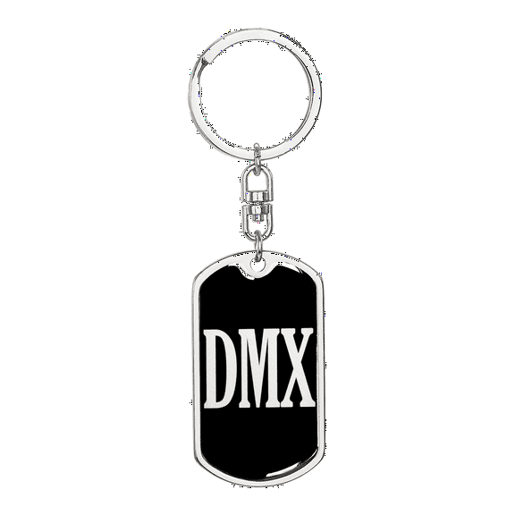 Dmx Swivel Keychain Dog Tag Stainless Steel or 18k Gold
