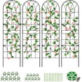 thumbnail image 4 of Slsy 4 Pack Garden Trellis for Climbing Plants 60" x 16" Iron Plant Trellis for Potted Plant Support Tall Wall Metal Trellis for Climbing Vegetable Flower Rose Vine Cucumber, 4 of 10