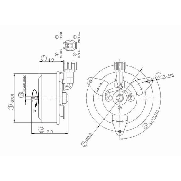 Global Parts Distributors 630890 Electric Cooling Fan Motor