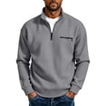 thumbnail image 5 of Daweinan Men's Quarter Zip Pullover Waffle Stand Collar Long Sleeve Pullover Sweatshirt with Zipper Chest Design Casual Loose Fit Athletic Workout Top, 5 of 6