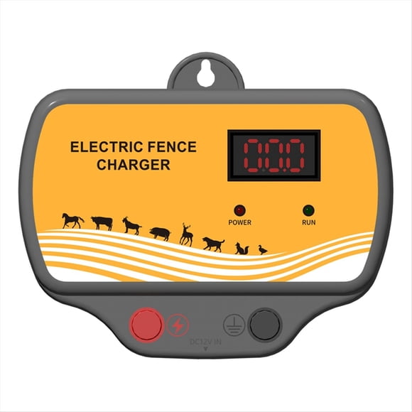 Electric Fence Solar Charger for Containing Livestock and Wild Animals Intruding Electronic Fence Host (US),1 * fence charger 1 * adapter