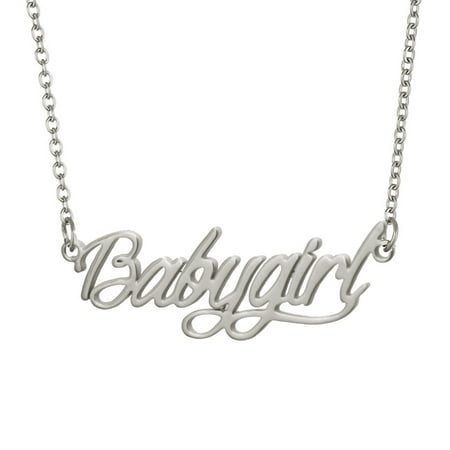 Signature Handwritten Babygirl Name Necklace Stainless Steel Jewlery Graduation Gifts