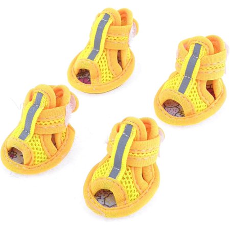 2 Pairs Rubber Sole Yellow Mesh Sandals Chihuaha Dog Shoes Size XXS (Model: 2d7 51a 47b 752 cc2)