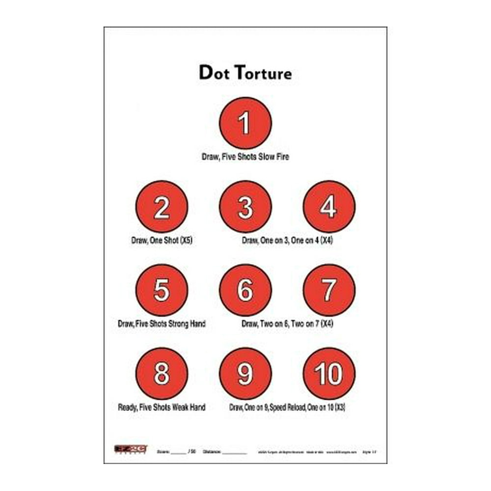 ez2c targets style 17 25 count dot torture training shooting drill