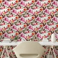 thumbnail image 2 of Ambesonne Floral Peel & Stick Wallpaper for Home, Branches Flowers Watercolor, 13"x100", Hot Pink Vermilion, 2 of 5