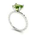 thumbnail image 2 of Clara Pucci 14K White Gold 2ct Peridot Solitaire Ring for Women, 2 of 8