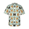 thumbnail image 4 of Australian Shepherd Pizza Funny Cute Men'S 3d Print Casual Button Down Shirts, Novelty Hawaiian Short Sleeves M, 4 of 8