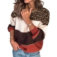 thumbnail image 1 of Pulls Décontractés Manches Longues Col Rond Couleur Patchwork Pull en Tricot Tops, 1 of 7