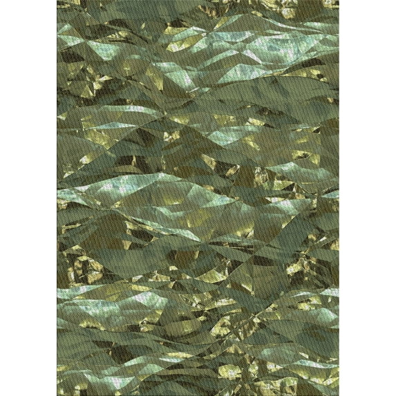 Ahgly Company Indoor Rectangle Patterned Dark Forest Green Novelty Area Rugs, 2' x 5'