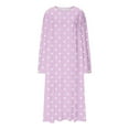 thumbnail image 6 of Riecok Plus Size Nightgowns Cute Printed Crewneck Long Sleeve Loungewear Soft Cozy Long Length Sleepwear, 6 of 6