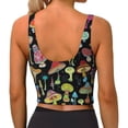 thumbnail image 3 of Kdxio Bright Mushrooms Print Workout Crop Tank Top for Women Racerback Yoga Tank Tops Athletic Sports Shirts Exercise Undershirts, 3 of 9