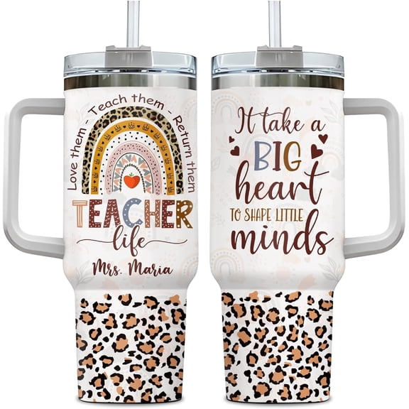Teacher Gifts for Women, Men, Teacher Appreciation Gifts from Students, Teacher Christmas Gifts, Teacher Birthday Gifts, Back to School 40 oz Tumbler with Handle and Straw Lid