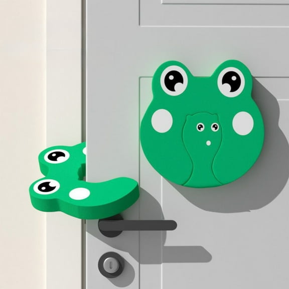 Door Pinch Guard & Stopper (Pack of 2) - EVA Door Guards for Prevent Finger Pinch lnjuries, Door Slam Stopper, Door Holder to Keep Door Open - Green