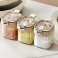 thumbnail image 4 of Stackable Glass Spices Container With Integrated Spoon Holder Leakproof Organizer For Seasonings And Baking Supplies, 4 of 17