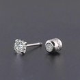 thumbnail image 3 of Pendientes de acero de titanio con circonitas redondas Yashi para mujer y hombre sencillos Código de modelo 4183, 3 of 5