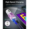 thumbnail image 3 of Usb C Car Charger Fast Charging,AILKIN PD 60W Dual Usb Car Charger Adapter for Android Type C Car Charger Cigarette Lighter Adapter Socket with 2PACK Type C Charging Cable 6ft,Purple, 3 of 6