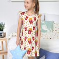 thumbnail image 4 of Fotbe Popcorn Vestido de Dormir para Niñas de 3 a 10 Años, Mangas Cortas, Estilo Princesa, Pijama Camisón con Mangas Voladas-Large, 4 of 6