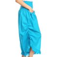 thumbnail image 4 of Sakkas Loore Womens Wide Leg Gaucho Pants Cotton with Pockets and Smock Waist - Turq - One Size Regular, 4 of 5