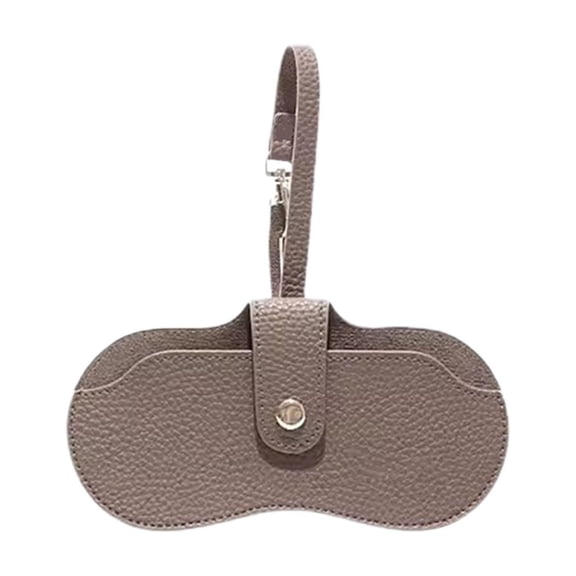 Premium Leather Eyeglasses Case with Hard Shell Protection, Portable Microfiber Lined Pouch with Carabiner Clip for Sunglasses, Reading Glasses, and Small Electronics