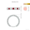 thumbnail image 4 of ANGARA Natural Bezel-Set Square Ruby and Round Diamond Ring in 14K White Gold for Women (Size-2.5mm) | July Birthstone, Birthday, Anniversary, Jewelry Gift for Women | Natural Ruby Ring, 4 of 8