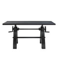 thumbnail image 6 of 60 Inch Dining Table, Black, Wood, Metal, Rectangular, Industrial Kitchen Cafe Bistro Hospitality Restaurant, Modern HB36035, 6 of 12