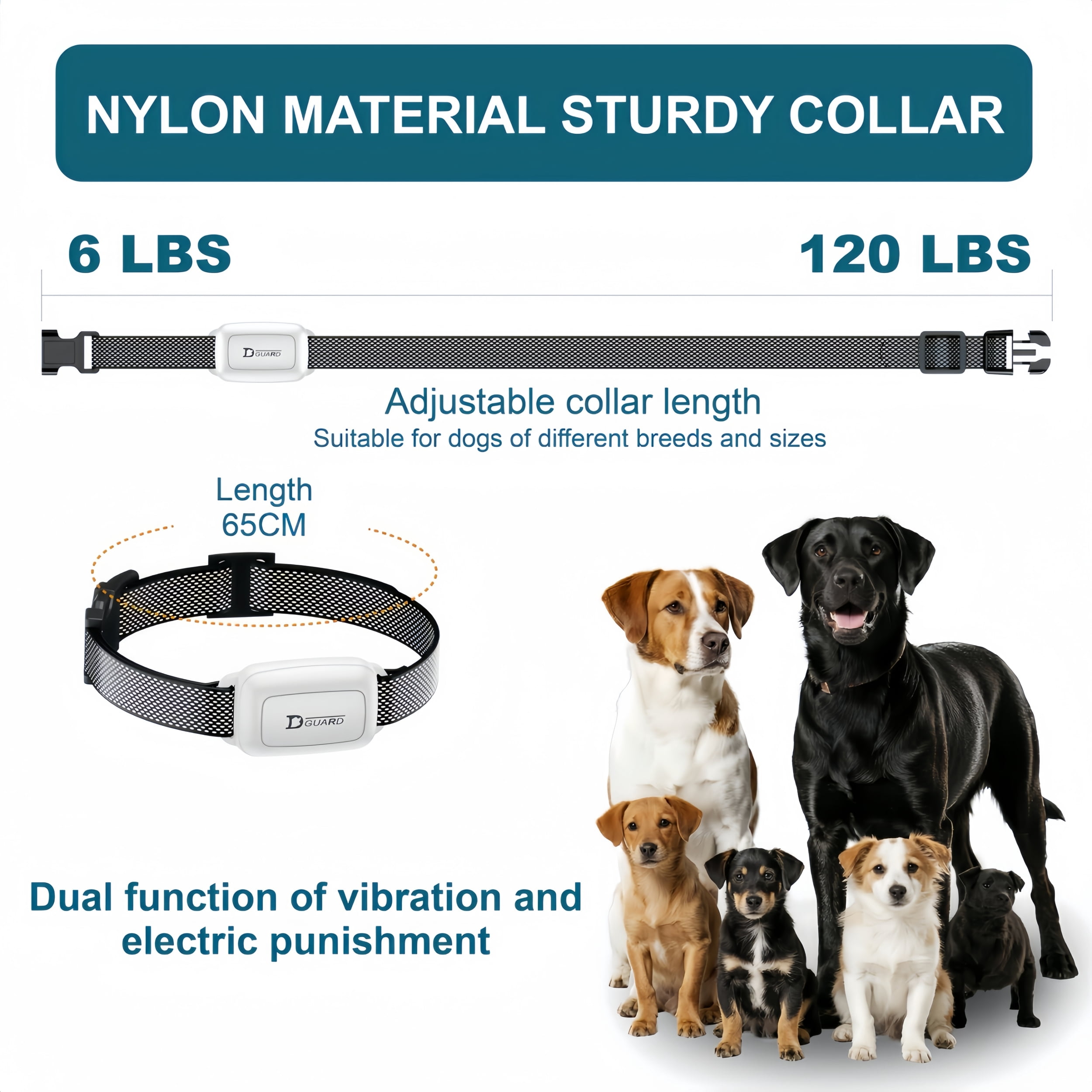 Shock & Vibration Dog Training Collar with Remote, 3300ft Range, Waterproof Rechargeable Electric Collar
