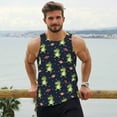 thumbnail image 6 of Rateoe Dinosaur Astronaut Pattern Sleeveless Gym Shirt Muscle Tee Breathable Workout Shirt Slim-Fit Tank Quick Dry Fit Muscle Tank Top Bodybuilding Sleeveless T Shirt-XX-Large, 6 of 7