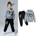 thumbnail image 4 of Kids Kids Sweatsuit Set for Girls,2PC Long Sleeve Grey Tracksuit Hoodie Sweatpants Winter Clothes Toddler Boys Clothes 4-5 Years Cute&nbsp;Boys Girls&nbsp;Clothing, 4 of 6