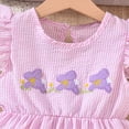 thumbnail image 5 of ZEHJHUAN Toddler Girls' Bunny Embroidered Dress, Short Sleeve A-Line Ruffle Hem Dress with Back Buttons Pink，3-6M, 5 of 10